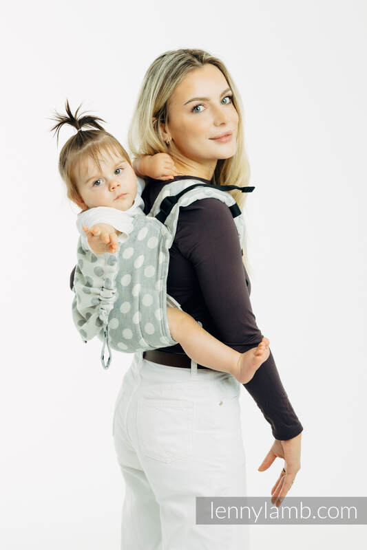 Lenny Buckle Onbuhimo PRO baby carrier, standard size, jacquard weave (100% cotton) - POLKA DOTS - PLOP #babywearing