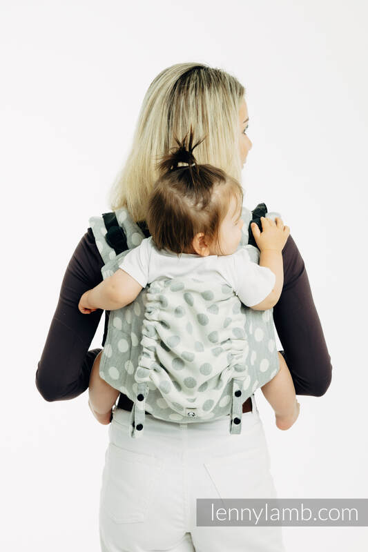 Lenny Buckle Onbuhimo PRO baby carrier, standard size, jacquard weave (100% cotton) - POLKA DOTS - PLOP #babywearing