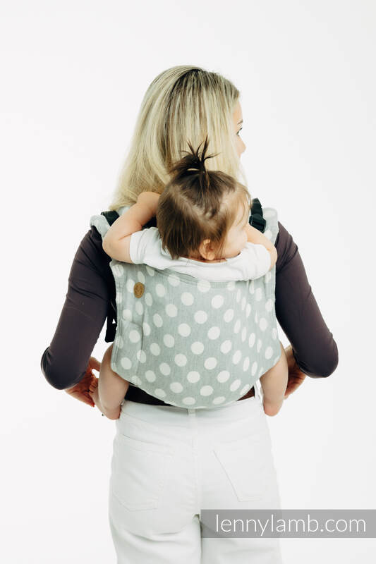 Lenny Buckle Onbuhimo PRO baby carrier, standard size, jacquard weave (100% cotton) - POLKA DOTS - PLOP #babywearing
