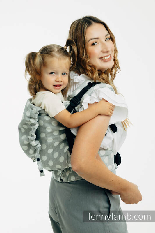 Mochila LennyPreschool, talla preschool, tejido jaqurad 100% algodón - POLKA DOTS - PLOP #babywearing