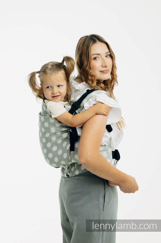 Mochila LennyPreschool, talla preschool, tejido jaqurad 100% algodón - POLKA DOTS - PLOP #babywearing