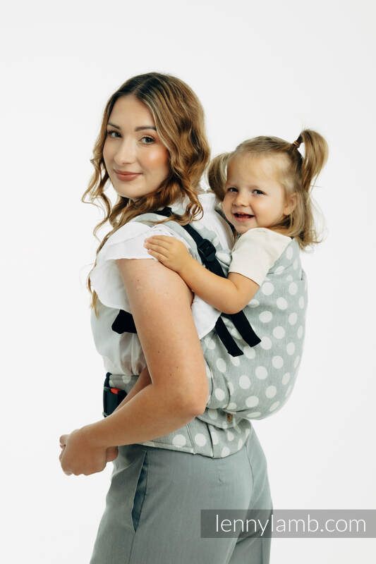 Mochila LennyPreschool, talla preschool, tejido jaqurad 100% algodón - POLKA DOTS - PLOP #babywearing