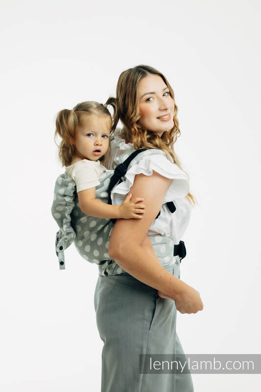 Mochila LennyPreschool, talla preschool, tejido jaqurad 100% algodón - POLKA DOTS - PLOP #babywearing