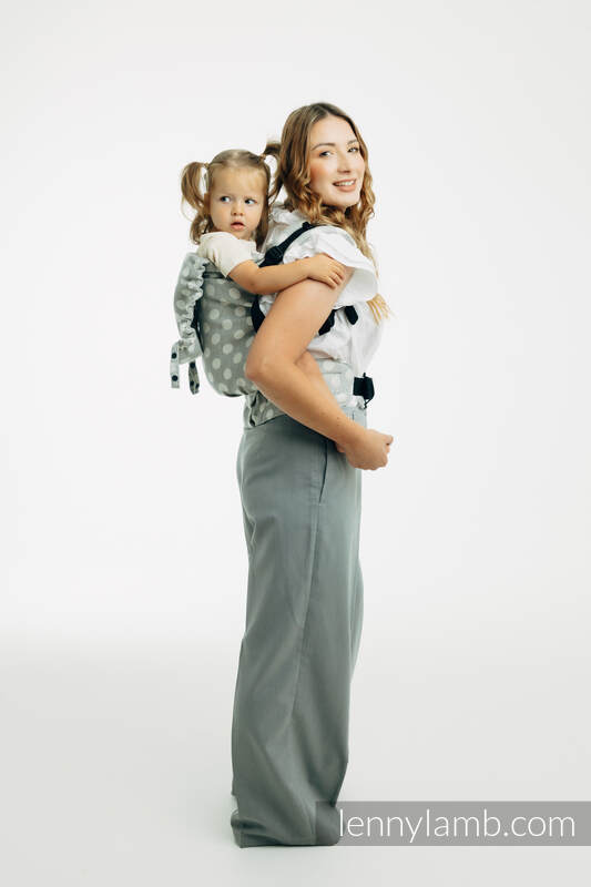 Mochila LennyPreschool, talla preschool, tejido jaqurad 100% algodón - POLKA DOTS - PLOP #babywearing