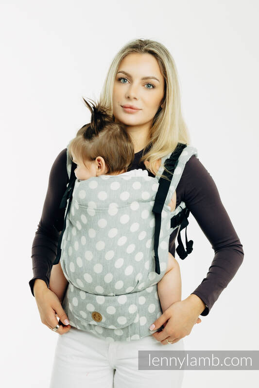 LennyUpGrade PRO Carrier, Standard Size, jacquard weave 100% cotton - POLKA DOTS - PLOP #babywearing
