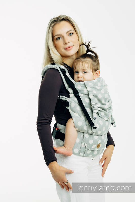 LennyUpGrade PRO Carrier, Standard Size, jacquard weave 100% cotton - POLKA DOTS - PLOP #babywearing