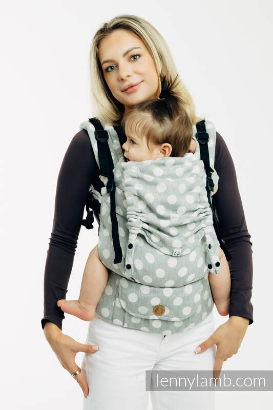 LennyUpGrade PRO Carrier, Standard Size, jacquard weave 100% cotton - POLKA DOTS - PLOP #babywearing