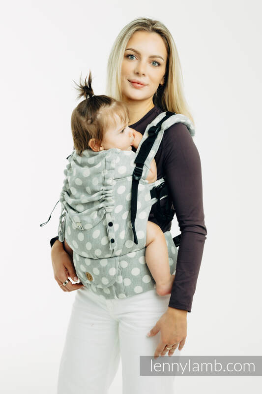 LennyUpGrade PRO Carrier, Standard Size, jacquard weave 100% cotton - POLKA DOTS - PLOP #babywearing