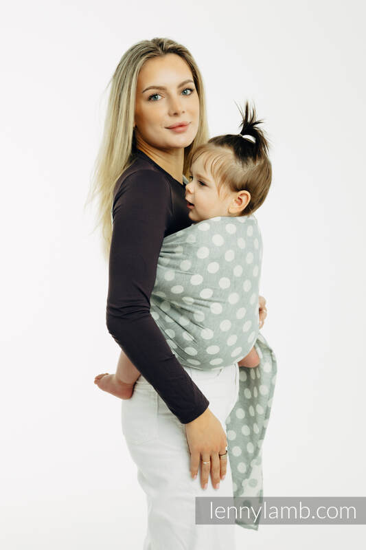 RingSling, Jacquardwebung (100% Baumwolle), mit Raffung an den Ringen - POLKA DOTS - PLOP - standard 1.8m #babywearing