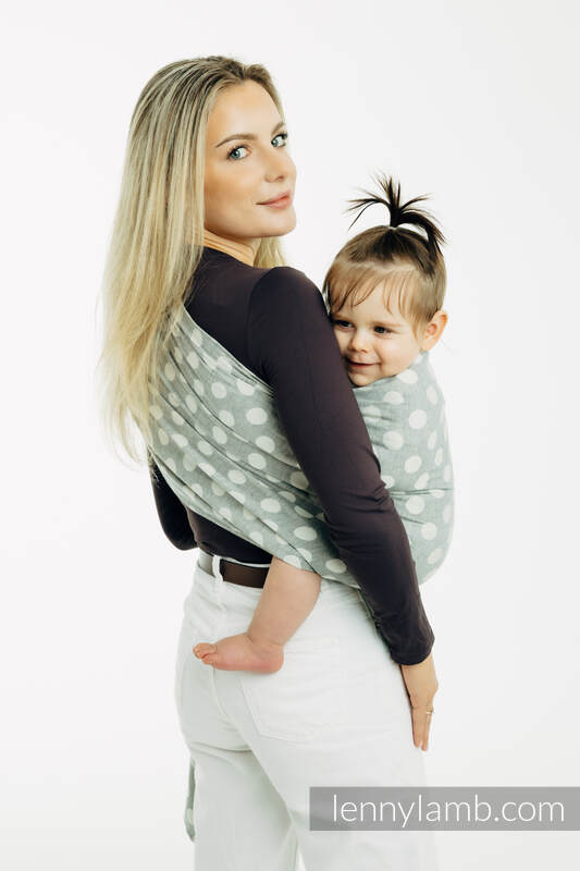 RingSling, Jacquardwebung (100% Baumwolle), mit Raffung an den Ringen - POLKA DOTS - PLOP - standard 1.8m #babywearing