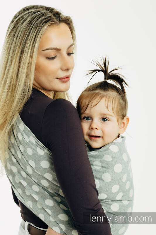 RingSling, Jacquardwebung (100% Baumwolle), mit Raffung an den Ringen - POLKA DOTS - PLOP - standard 1.8m #babywearing