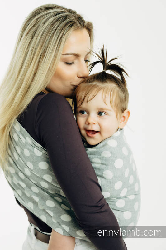 RingSling, Jacquardwebung (100% Baumwolle), mit Raffung an den Ringen - POLKA DOTS - PLOP - standard 1.8m #babywearing