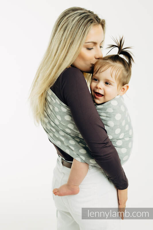 RingSling, Jacquardwebung (100% Baumwolle), mit Raffung an den Ringen - POLKA DOTS - PLOP - standard 1.8m #babywearing