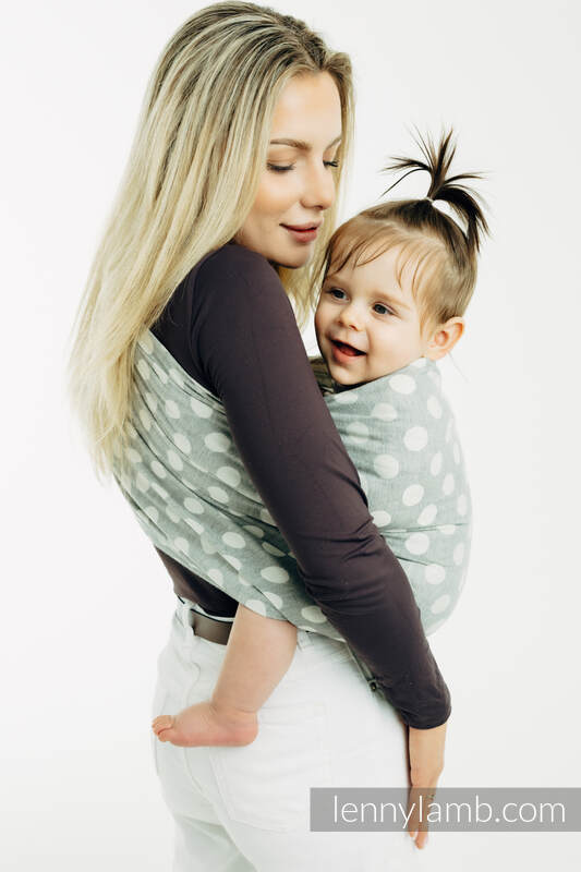 RingSling, Jacquardwebung (100% Baumwolle), mit Raffung an den Ringen - POLKA DOTS - PLOP - standard 1.8m #babywearing