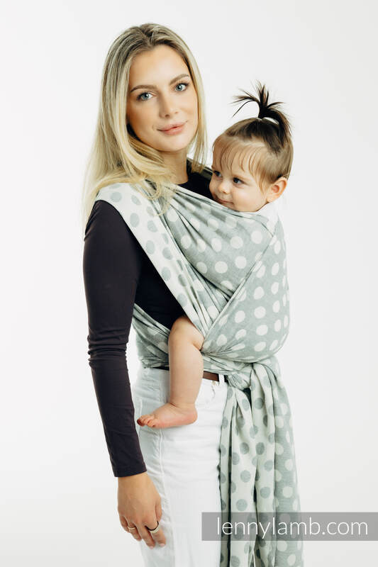 Fular, tejido jacquard (100% algodón) - POLKA DOTS - PLOP - talla S #babywearing
