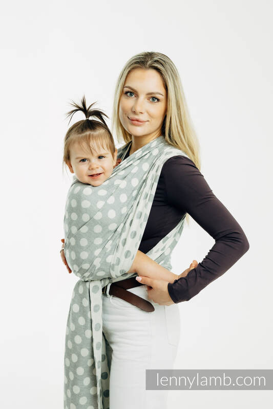 Baby Wrap, Jacquard Weave (100% cotton) - POLKA DOTS - PLOP - size XS #babywearing