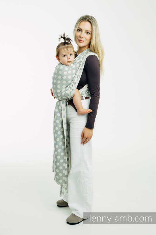 Fular, tejido jacquard (100% algodón) - POLKA DOTS - PLOP - talla S #babywearing
