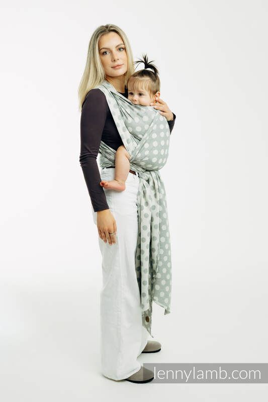 Fular, tejido jacquard (100% algodón) - POLKA DOTS - PLOP - talla S #babywearing