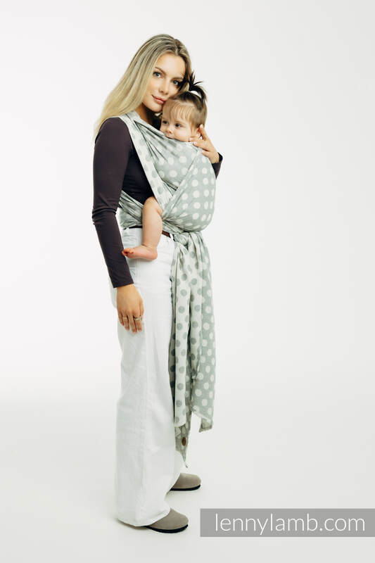 Baby Wrap, Jacquard Weave (100% cotton) - POLKA DOTS - PLOP - size XS #babywearing