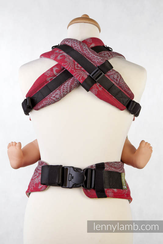 Mochila ergonómica, talla Toddler, jacquard 100% algodón - ROYAL INDIAN PEACOCK  - Segunda generación #babywearing