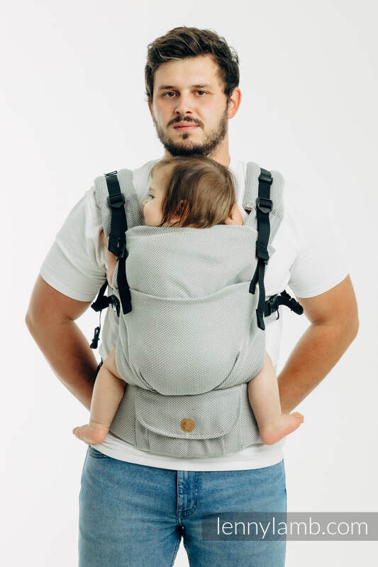 LennyUpGrade PRO - ρυθμιζόμενο μάρσιπο, Μέγεθος Κανονικό, LITTLE HERRINGBONE - GREY  #babywearing