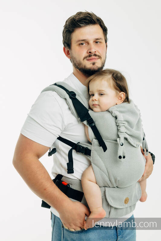 LennyUpGrade PRO - ρυθμιζόμενο μάρσιπο, Μέγεθος Κανονικό, LITTLE HERRINGBONE - GREY  #babywearing
