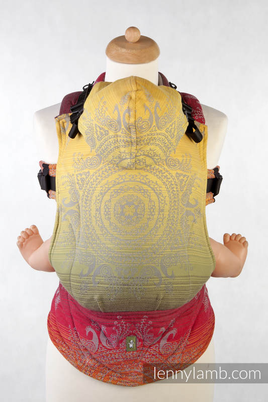 Mochila ergonómica, talla Toddler, jacquard 100% algodón - ROYAL INDIAN PEACOCK  - Segunda generación #babywearing