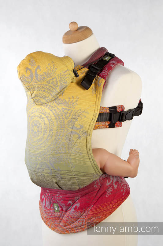 Mochila ergonómica, talla Toddler, jacquard 100% algodón - ROYAL INDIAN PEACOCK  - Segunda generación #babywearing