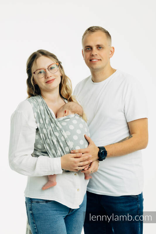 Fular, tejido jacquard (100% algodón) - POLKA DOTS - PLOP - talla M #babywearing