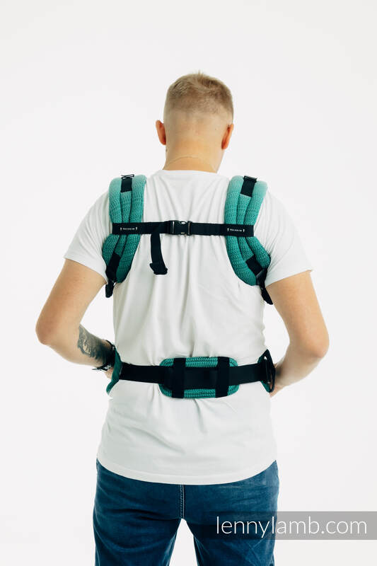 LennyUpGrade PRO - justerbar bæresæle, Størrelse Standard, LITTLE HERRINGBONE - OMBRE GREEN  #babywearing