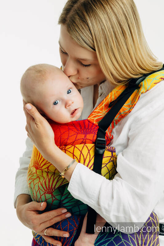 LennyUpGrade PRO Tragehilfe, Größe Standard, Jacquardwebung, 100% Baumwolle - RAINBOW LOTUS  #babywearing