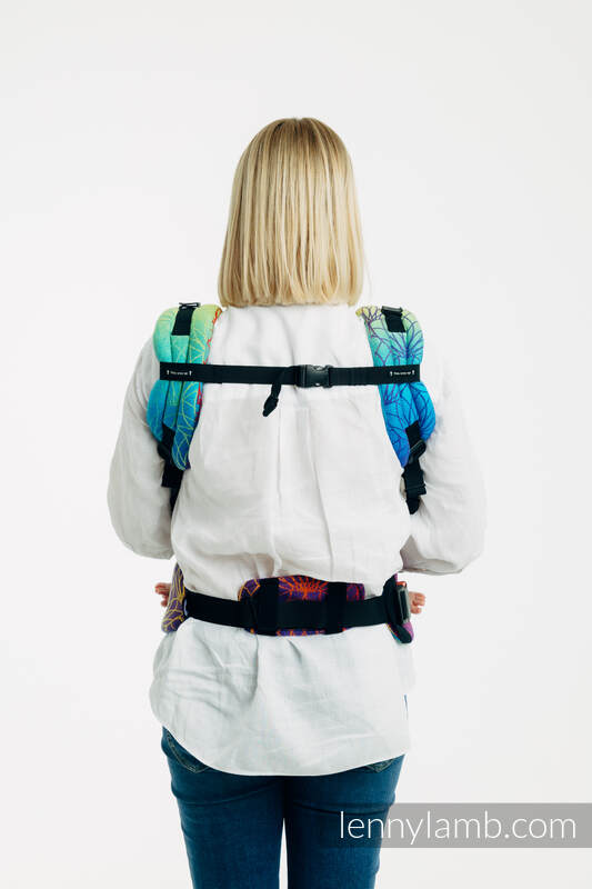 LennyUpGrade PRO Tragehilfe, Größe Standard, Jacquardwebung, 100% Baumwolle - RAINBOW LOTUS  #babywearing