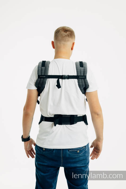 LennyUpGrade PRO - justerbar bæresæle, Størrelse Standard, LITTLE HERRINGBONE - OMBRE GREY  #babywearing