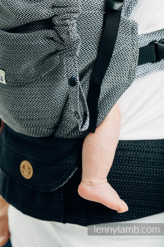 LennyUpGrade PRO - justerbar bæresæle, Størrelse Standard, LITTLE HERRINGBONE - OMBRE GREY  #babywearing
