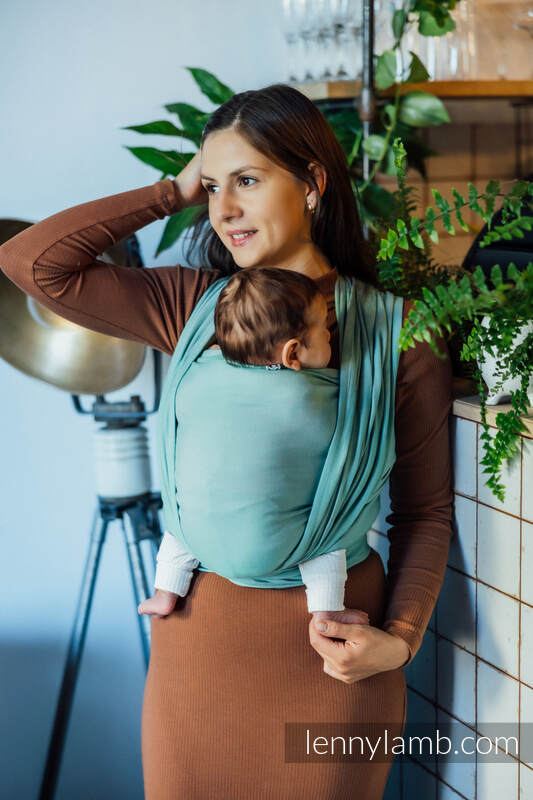 Baby Sling, Broken Twill Weave, (100% cotton) - MATCHA - size XS #babywearing