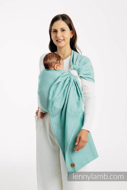 Ring Sling, Broken twill Weave (100% cotton), with gathered shoulder - MATCHA - standard 1.8m #babywearing