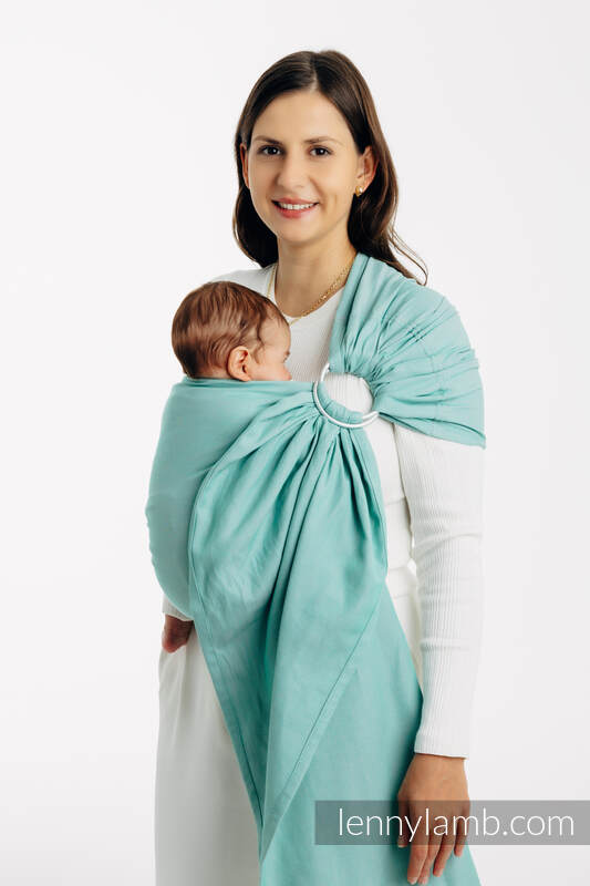 Ring Sling, Broken twill Weave (100% cotton), with gathered shoulder - MATCHA - standard 1.8m #babywearing
