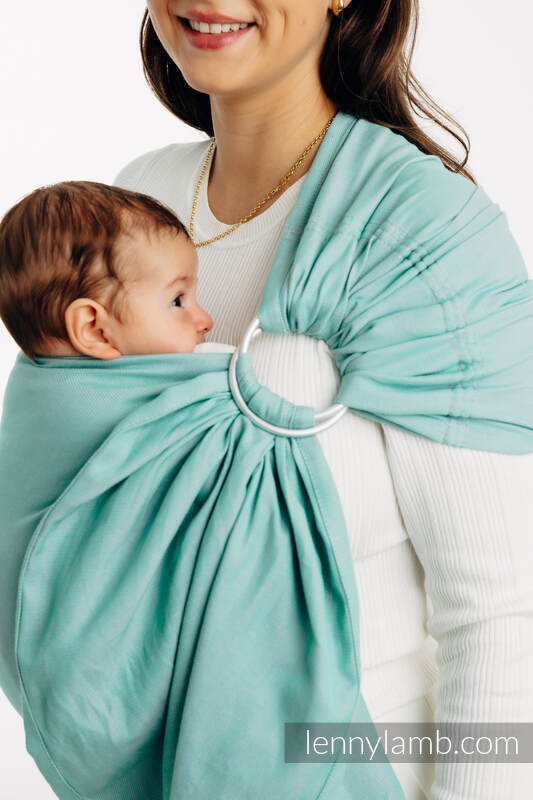 Ring Sling, Broken twill Weave (100% cotton), with gathered shoulder - MATCHA - standard 1.8m #babywearing