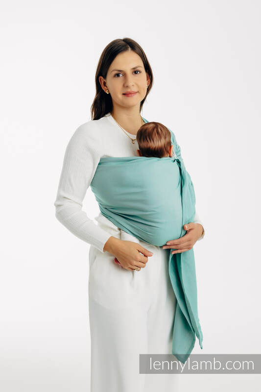 Ring Sling, Broken twill Weave (100% cotton), with gathered shoulder - MATCHA - standard 1.8m #babywearing