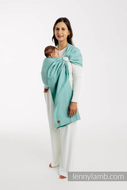 Ring Sling, Broken twill Weave (100% cotton), with gathered shoulder - MATCHA - standard 1.8m #babywearing