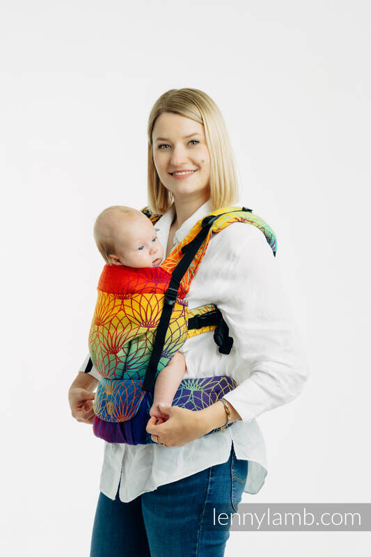 LennyUpGrade PRO Carrier, Standard Size, jacquard weave 100% cotton - RAINBOW LOTUS  #babywearing