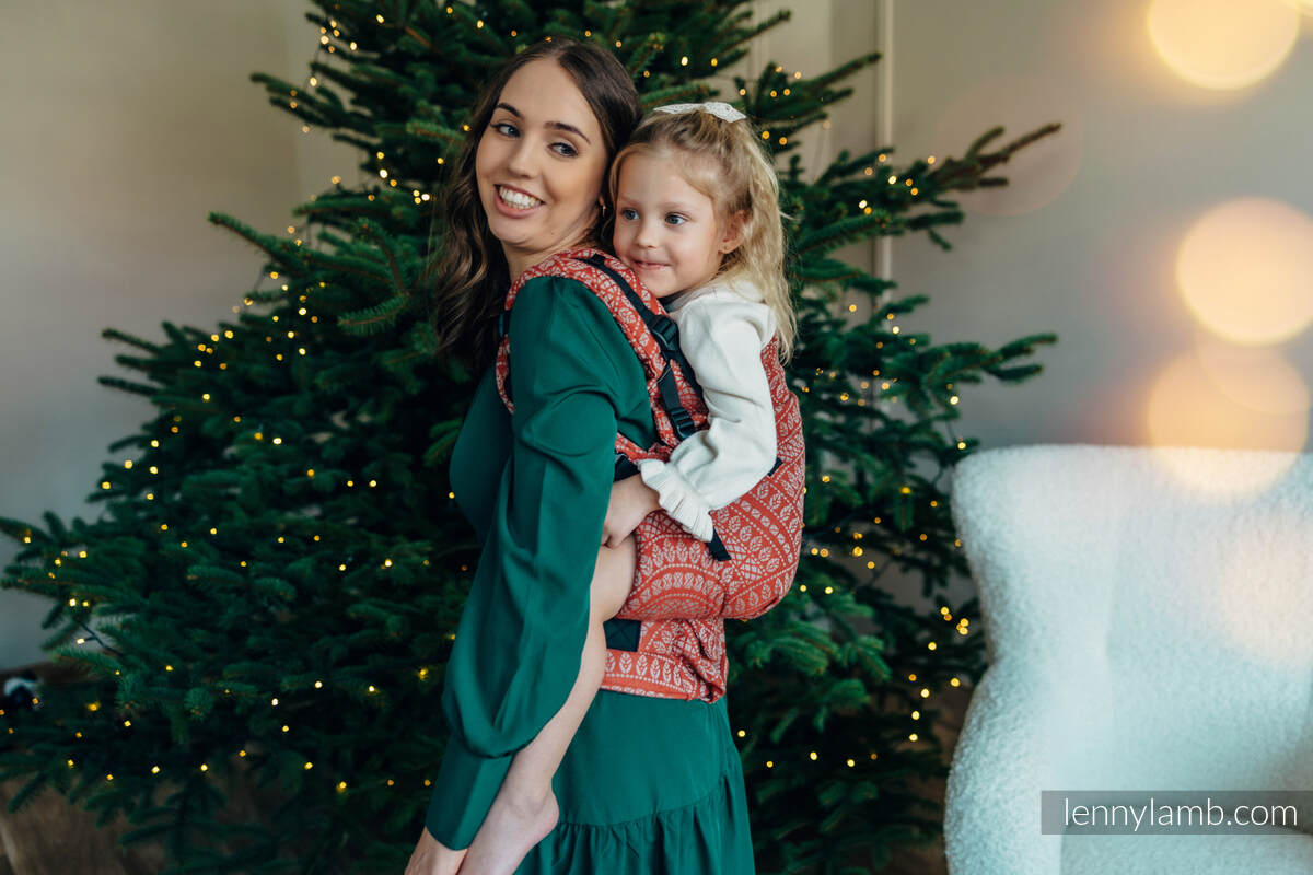 LennyPreschool Carrier, Preschool Size, jacquard weave (100% cotton) - PEACOCK'S TAIL - HOLIDAY #babywearing