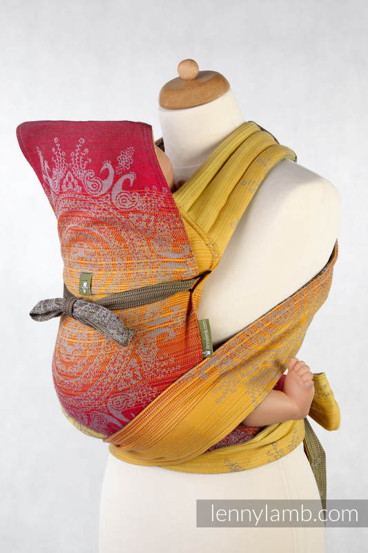 Mei Tai carrier Mini with hood/ jacquard twill / 100% cotton /  ROYAL INDIAN PEACOCK #babywearing