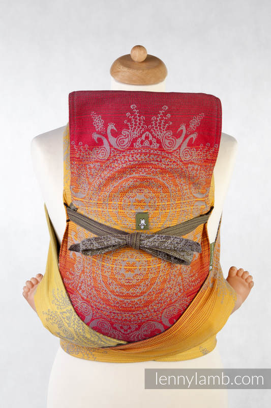Mei Tai carrier Mini with hood/ jacquard twill / 100% cotton /  ROYAL INDIAN PEACOCK #babywearing
