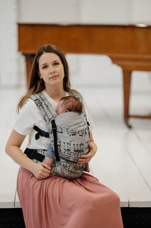 Nosidełko LennyLight z tkaniny żakardowej 100% bawełna , rozmiar standard - MELODY - POLONAISE #babywearing