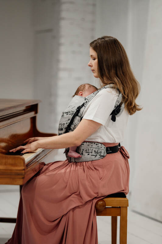 Nosidełko LennyLight z tkaniny żakardowej 100% bawełna , rozmiar standard - MELODY - POLONAISE #babywearing