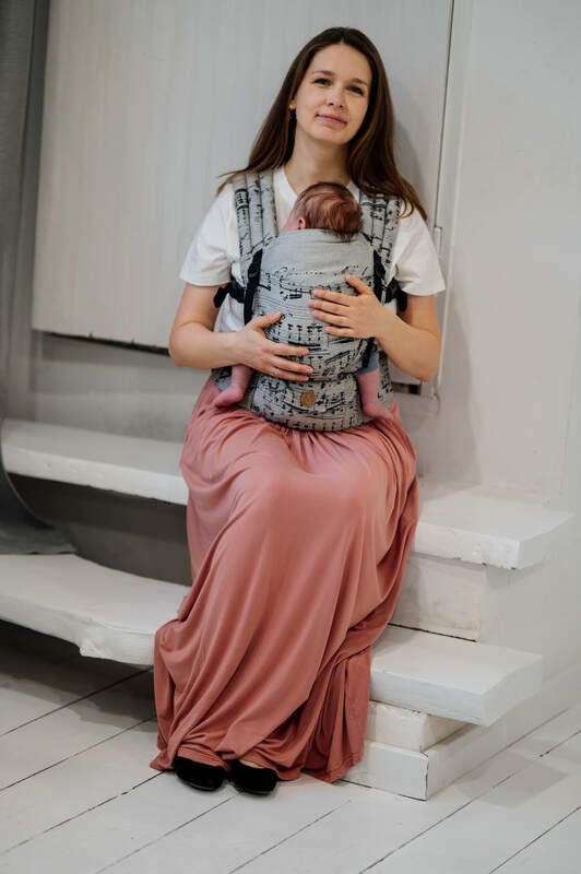 Nosidełko LennyLight z tkaniny żakardowej 100% bawełna , rozmiar standard - MELODY - POLONAISE #babywearing