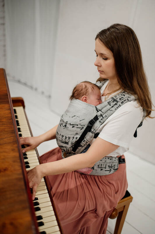 Nosidełko LennyLight z tkaniny żakardowej 100% bawełna , rozmiar standard - MELODY - POLONAISE #babywearing