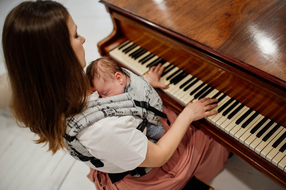 Nosidełko LennyLight z tkaniny żakardowej 100% bawełna , rozmiar standard - MELODY - POLONAISE #babywearing