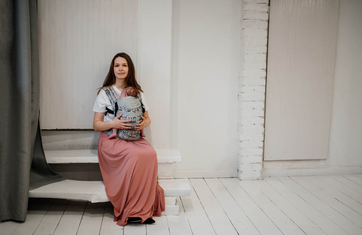 Nosidełko LennyLight z tkaniny żakardowej 100% bawełna , rozmiar standard - MELODY - POLONAISE #babywearing